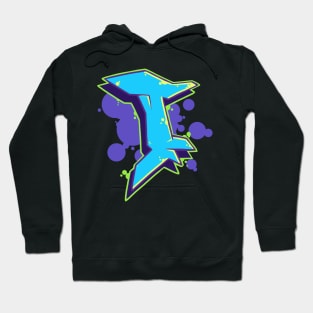 Letter I - Graffiti Street Art Style Blue Hoodie